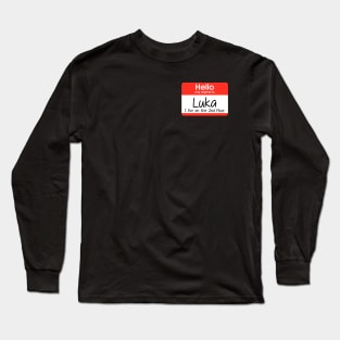 Funny 90's Music Inspired Hello Name Tag Long Sleeve T-Shirt